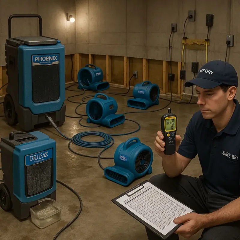 Structural Drying and Dehumidification process in North Providence, RI